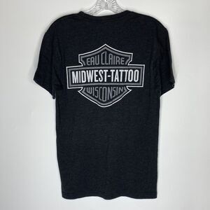 Eau Claire Midwest Tattoo Emblem Dark Gray Black Tshirt Small